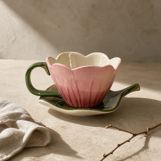 Blomst Cup & Saucer